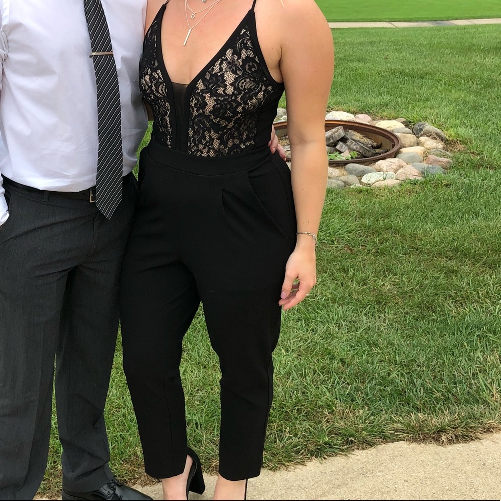 Black/Tan lace jumpsuit